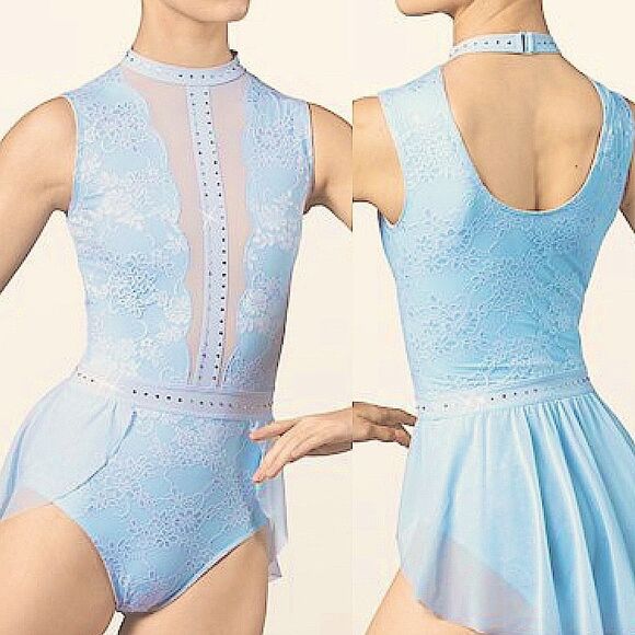 Weissman Light Blue Lace Dance Costume - Picture 2 of 12